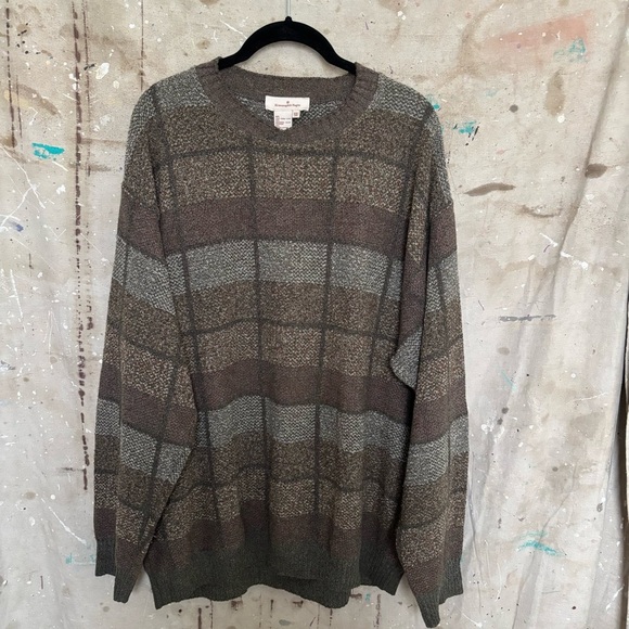 Ermenegildo Zegna Plaid Print Wool Blend Sweater - Picture 1 of 3